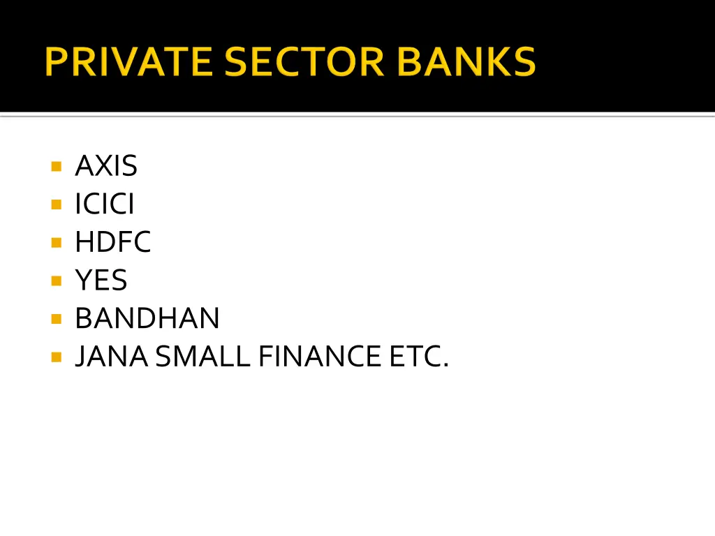 axis icici hdfc yes bandhan jana small finance etc