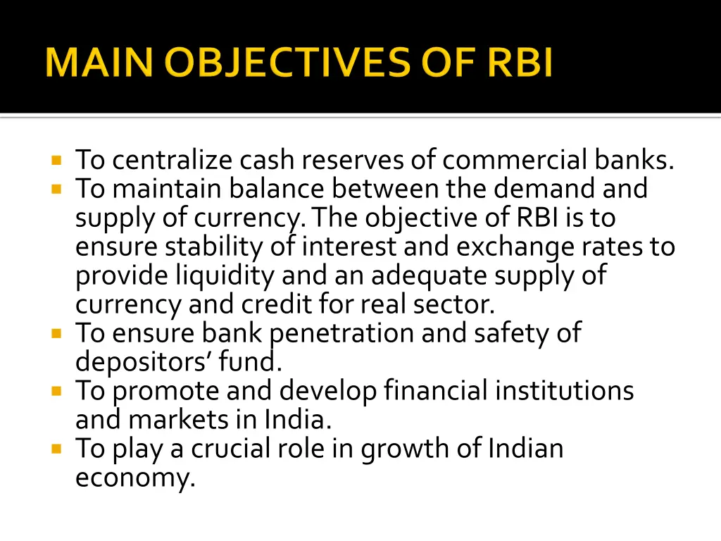 to centralize cash reserves of commercial banks