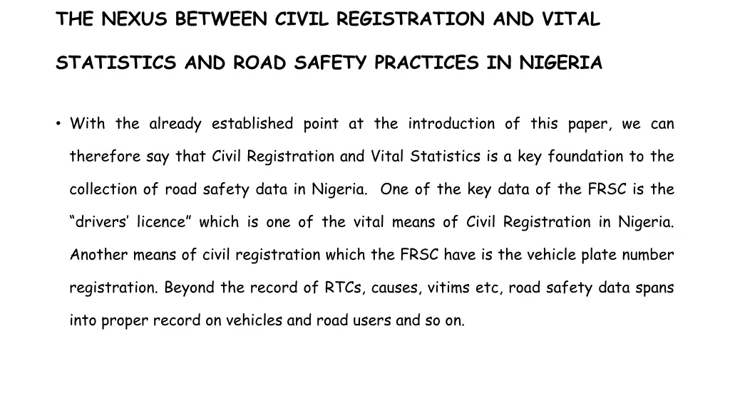 the nexus between civil registration and vital