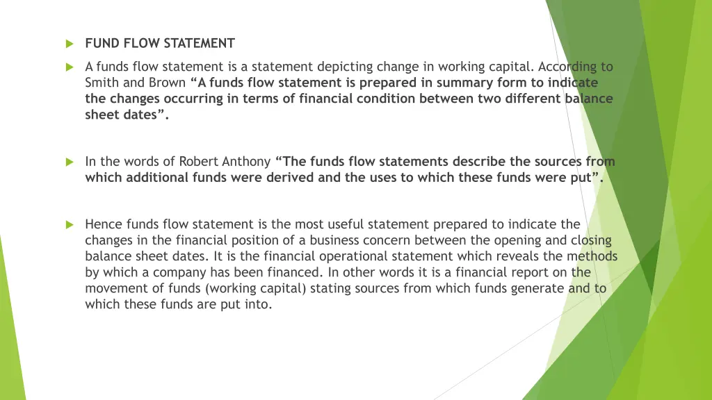 fund flow statement