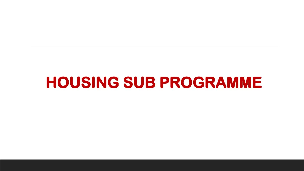 housing sub programme housing sub programme