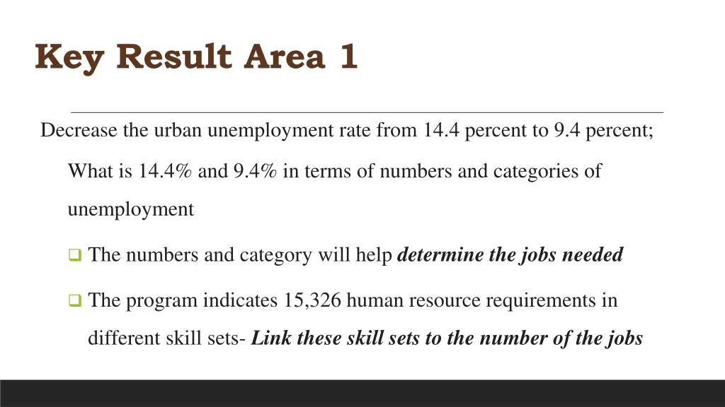 key result area 1