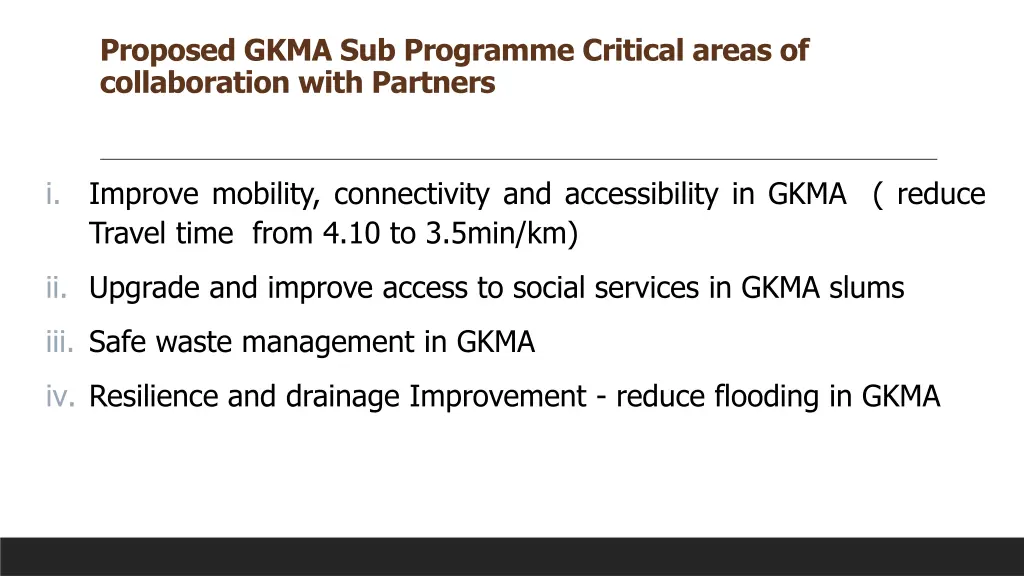 proposed gkma sub programme critical areas