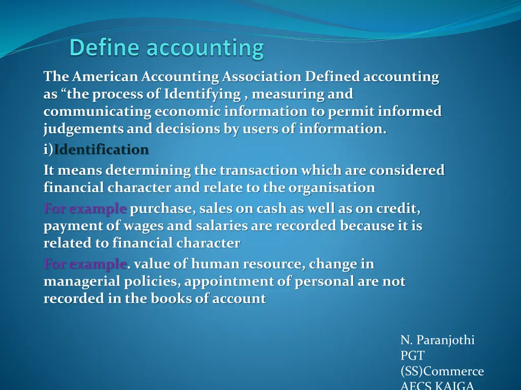 the american accounting association defined