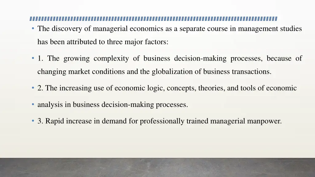 the discovery of managerial economics