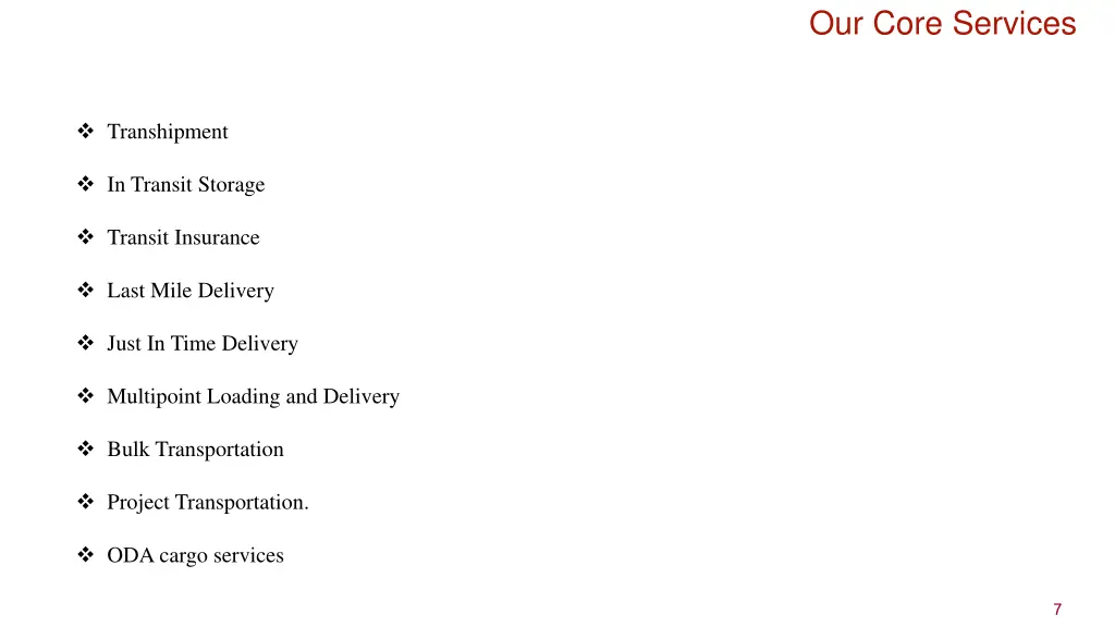 our core services