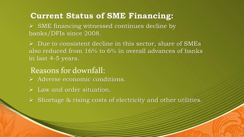 current status of sme financing sme financing