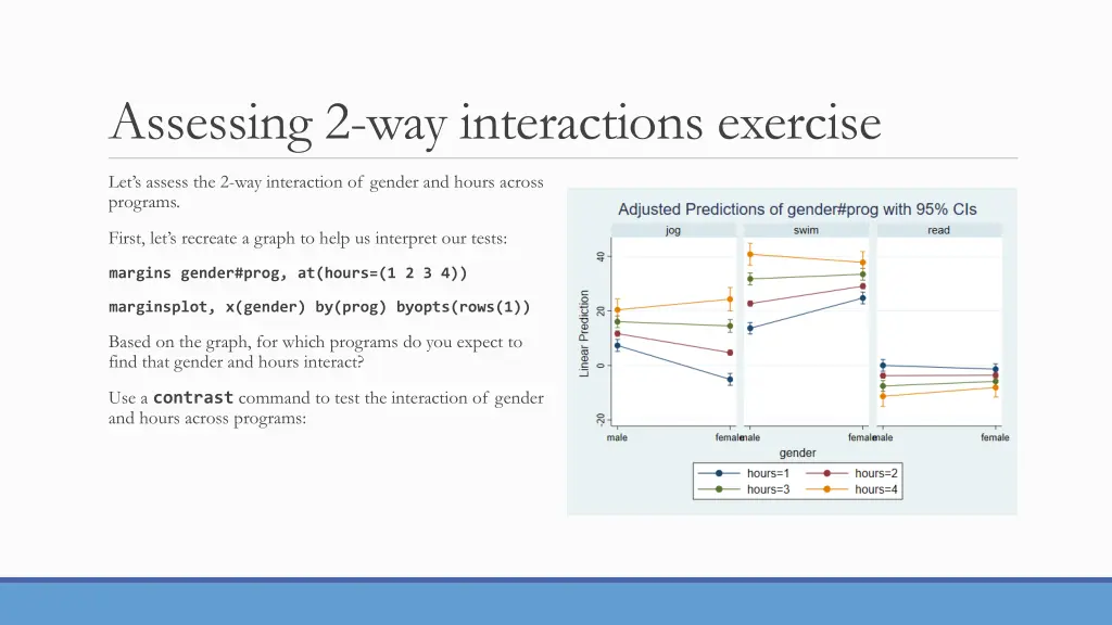 assessing 2 way interactions exercise