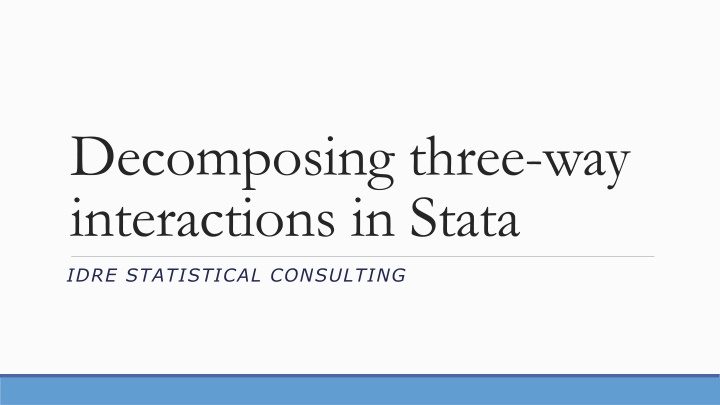 decomposing three way interactions in stata