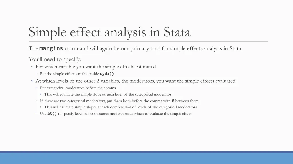 simple effect analysis in stata