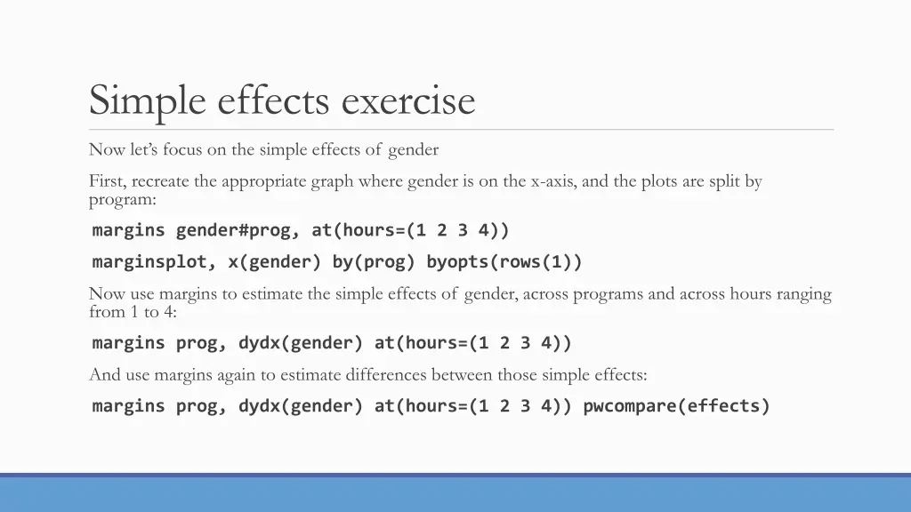 simple effects exercise