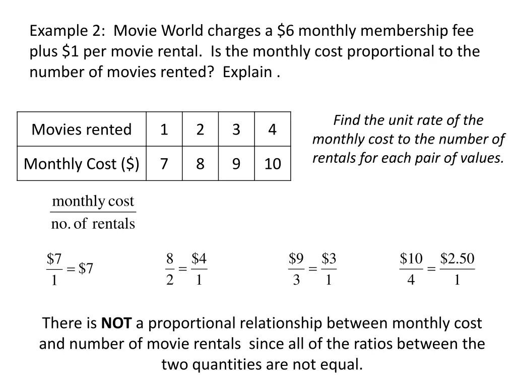 example 2 movie world charges a 6 monthly