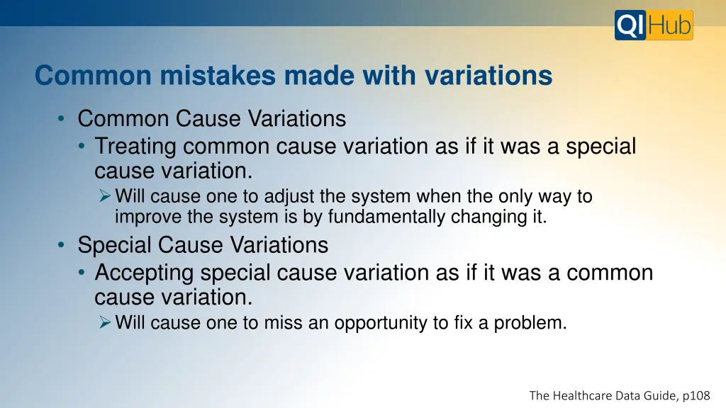 common mistakes made with variations