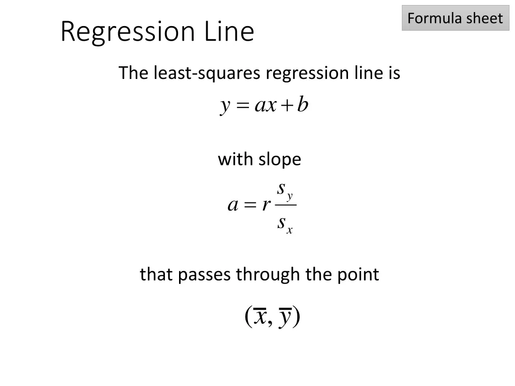 formula sheet