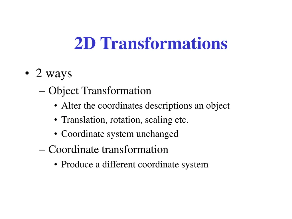 2d transformations 2