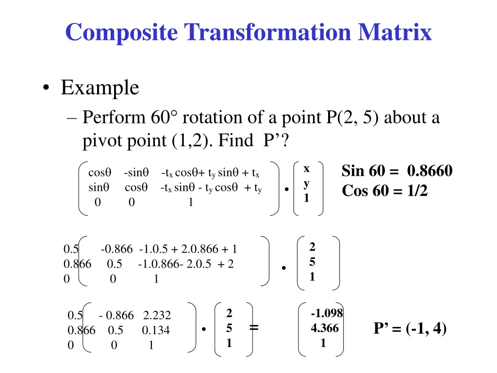 composite transformation matrix 1