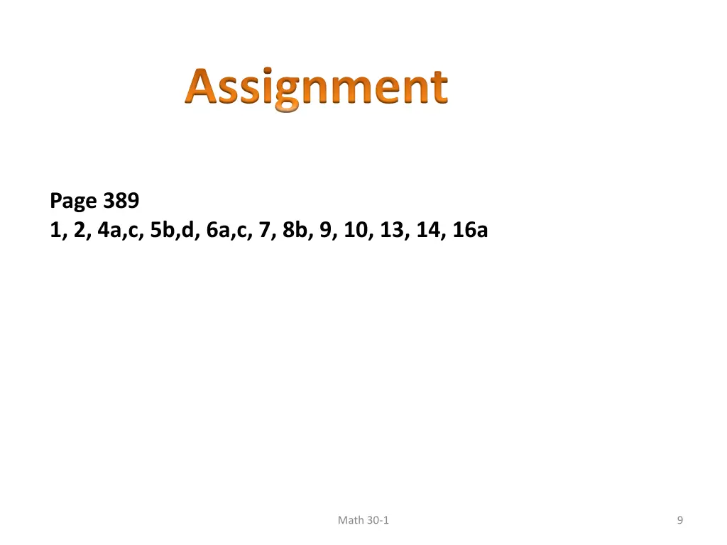 assignment