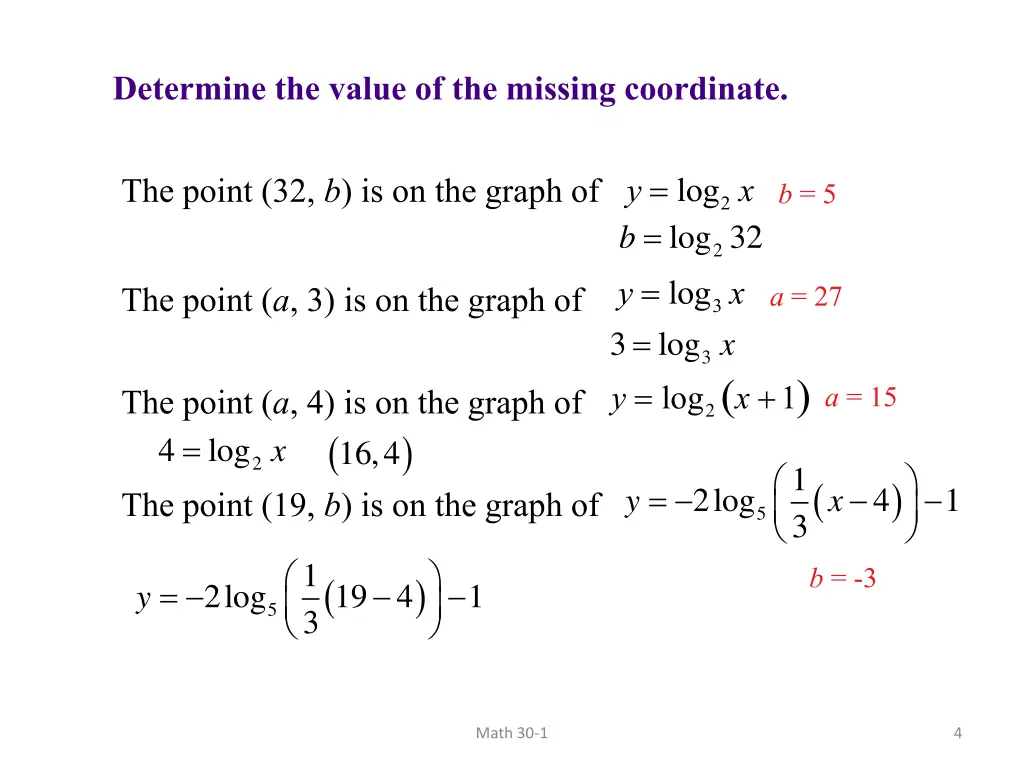 determine the value of the missing coordinate