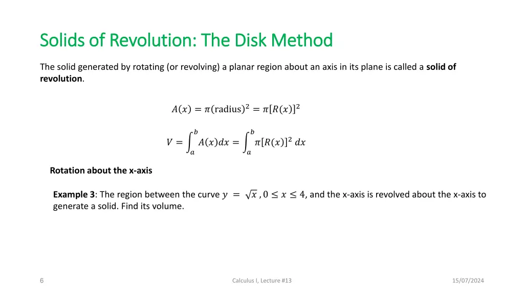 solids of revolution the disk method solids