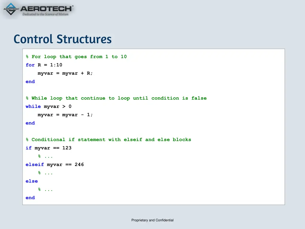 control structures