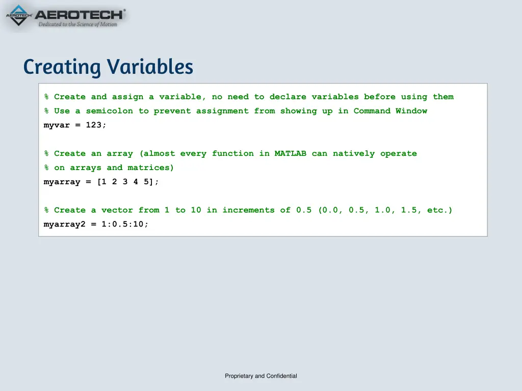 creating variables