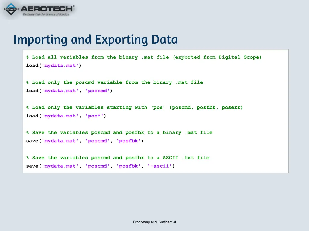 importing and exporting data