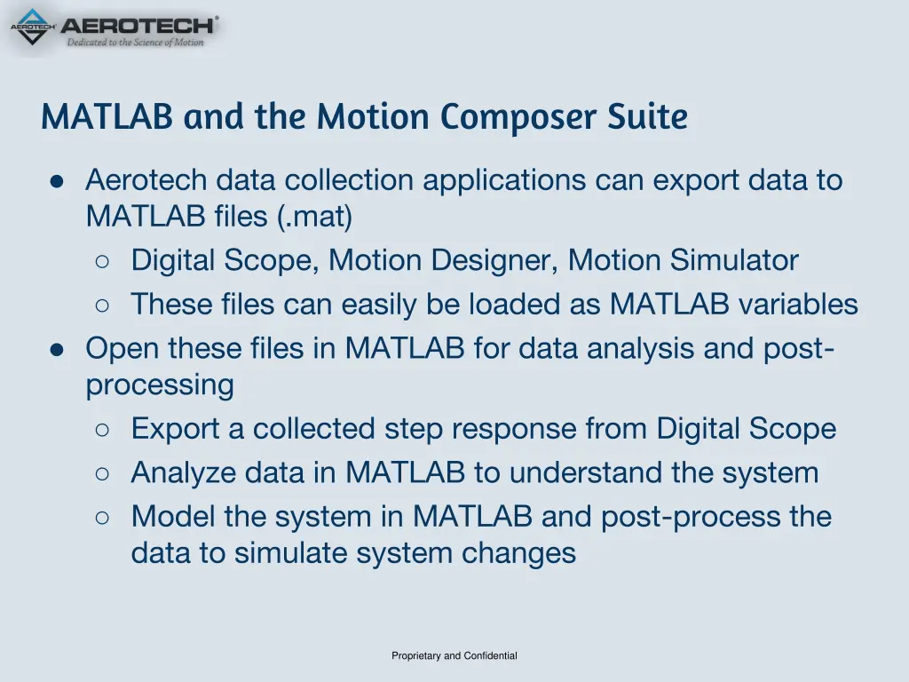 matlab and the motion composer suite