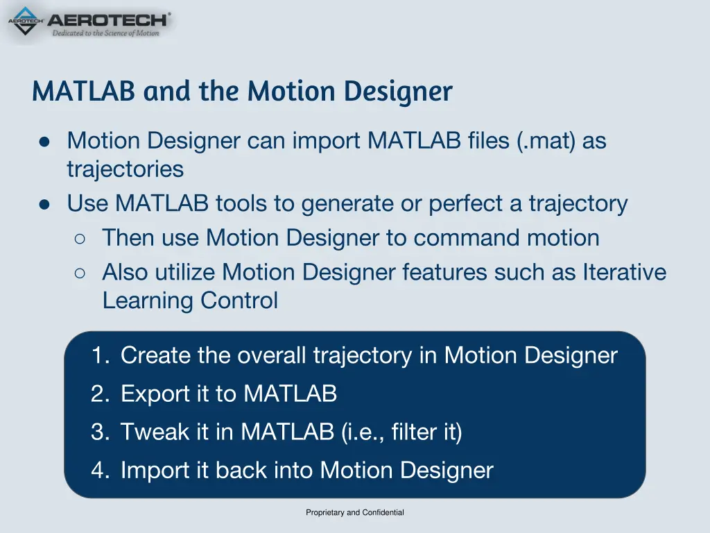 matlab and the motion designer