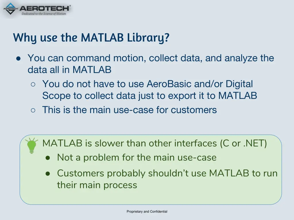 why use the matlab library 1