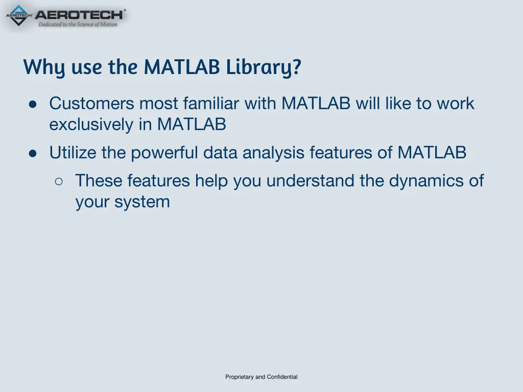 why use the matlab library