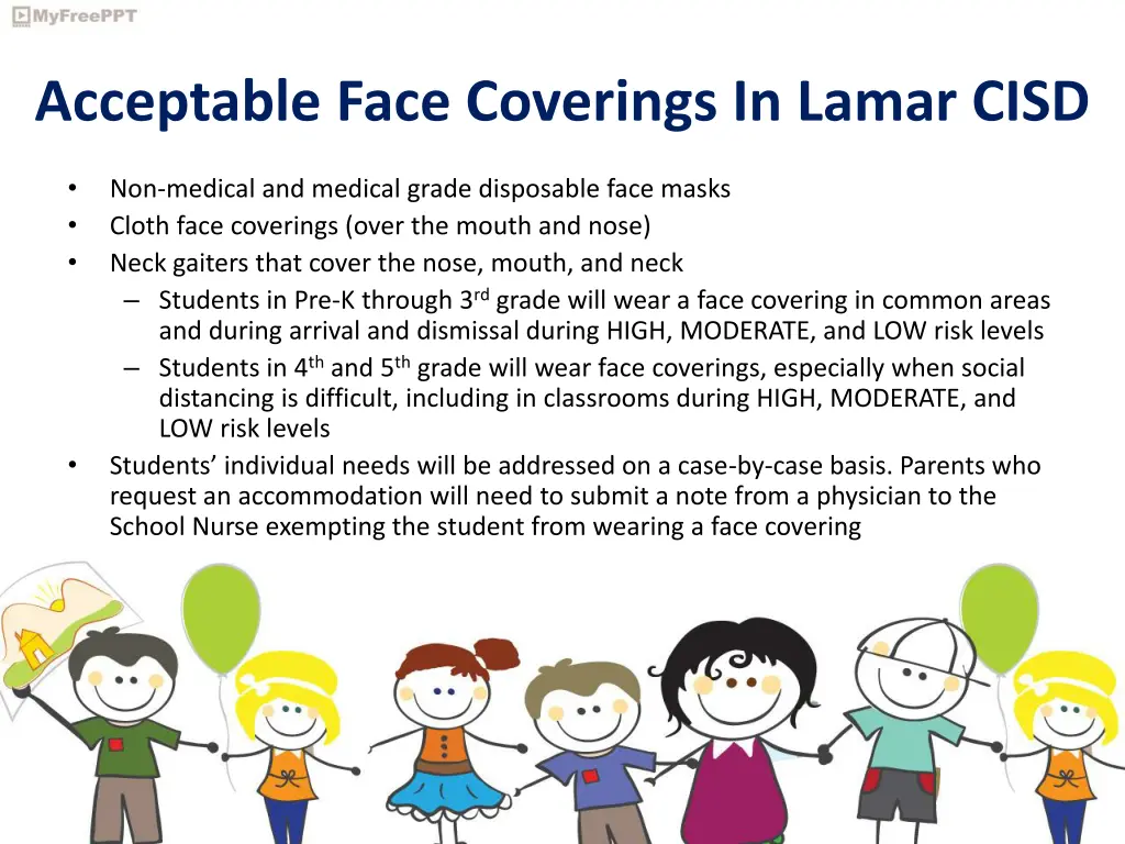 acceptable face coverings in lamar cisd