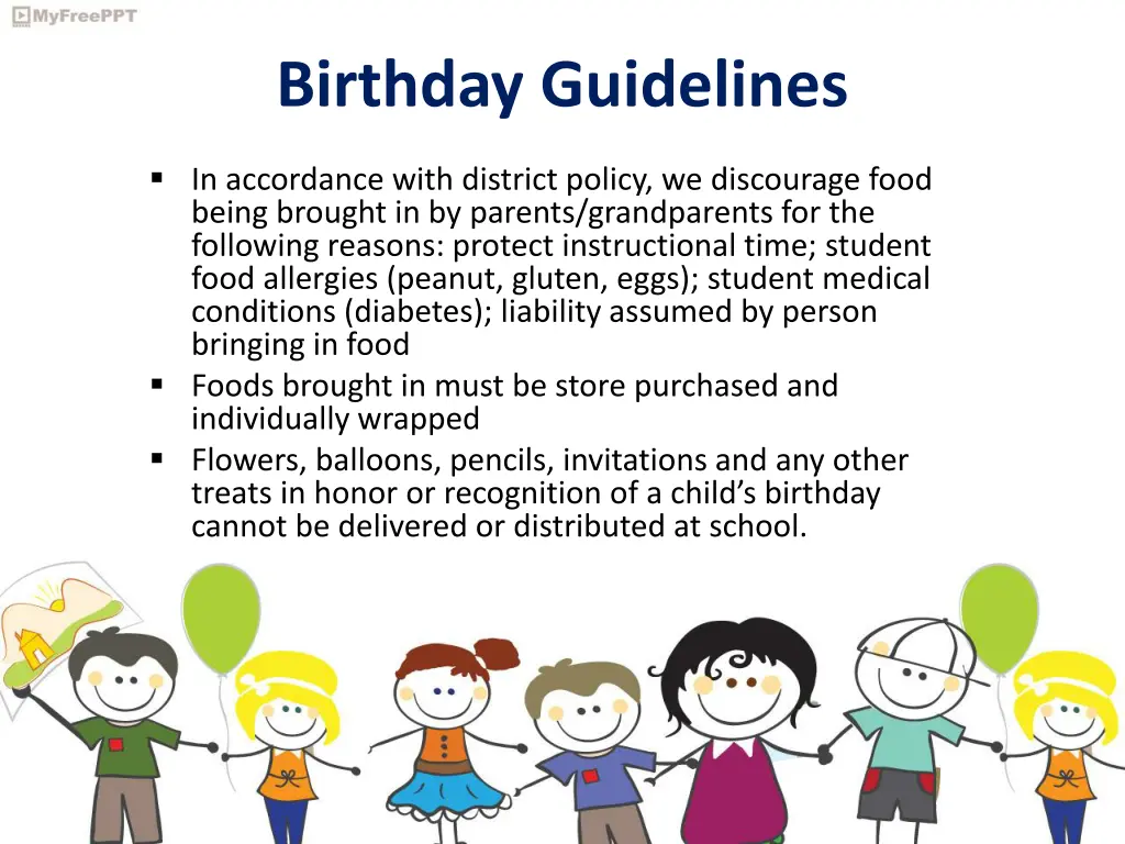 birthday guidelines