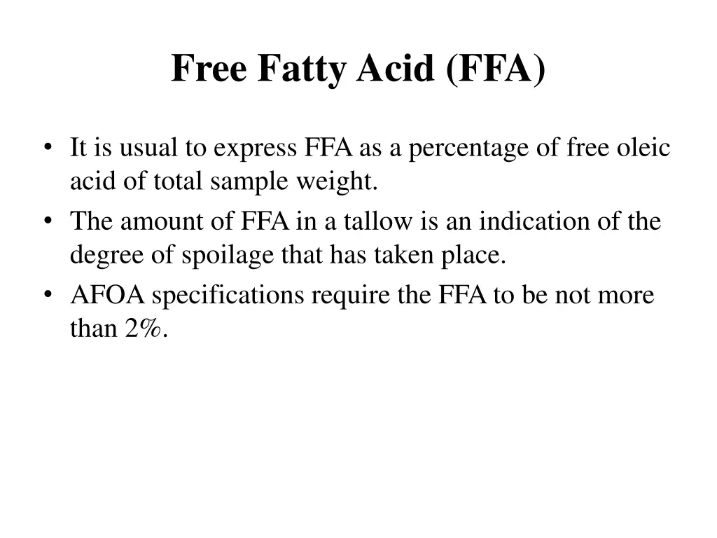 free fatty acid ffa