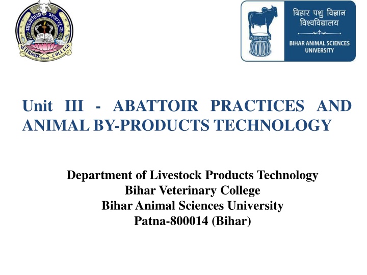 unit iii abattoir practices and animalby products