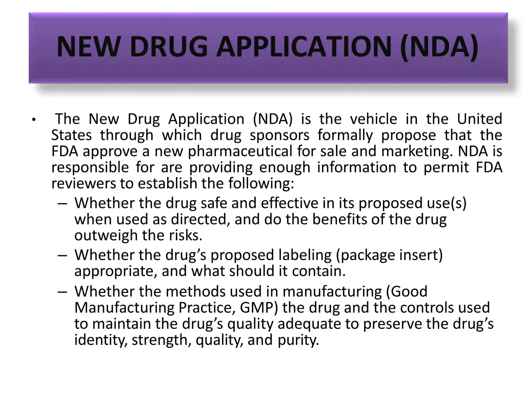 new drug application nda