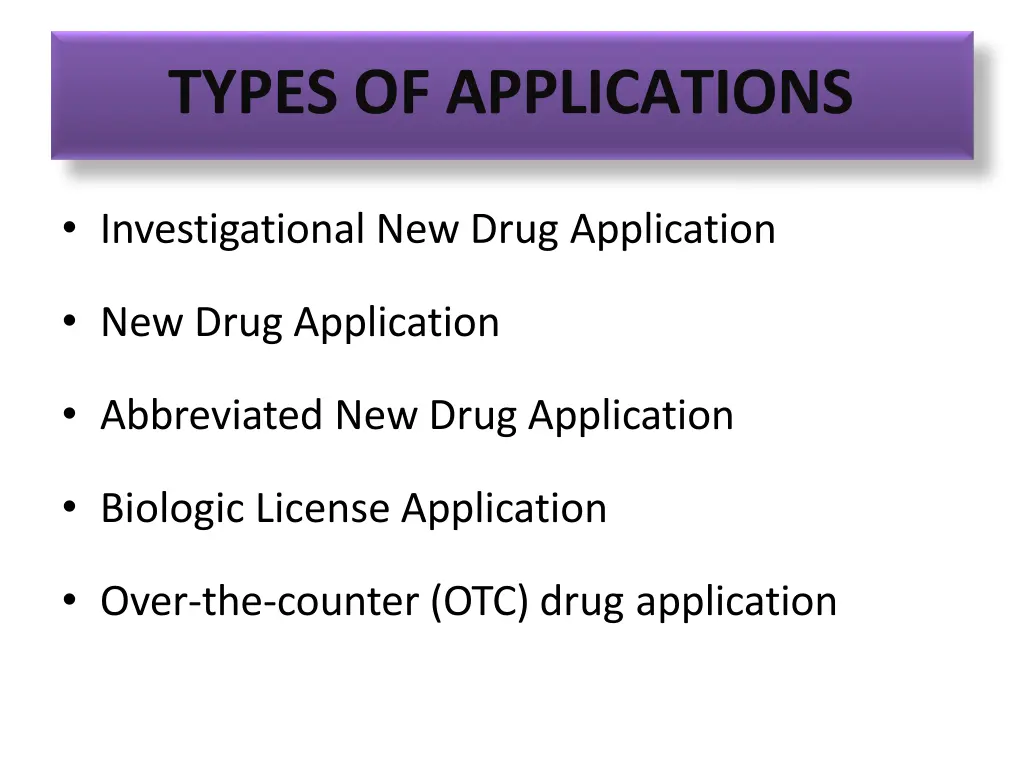 types of applications