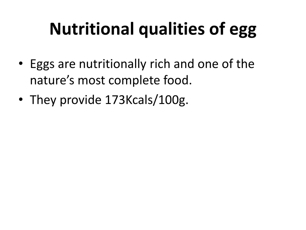 nutritional qualities of egg