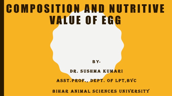 composition and nutritive value of egg