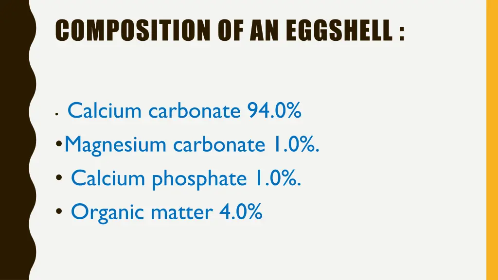 composition of an eggshell