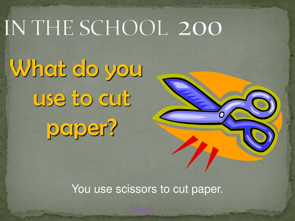 in the school 200 what do you use to cut paper