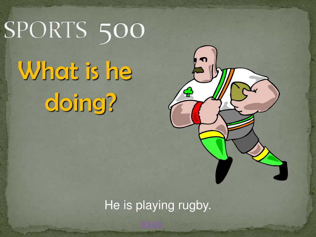 sports 500 what is he doing