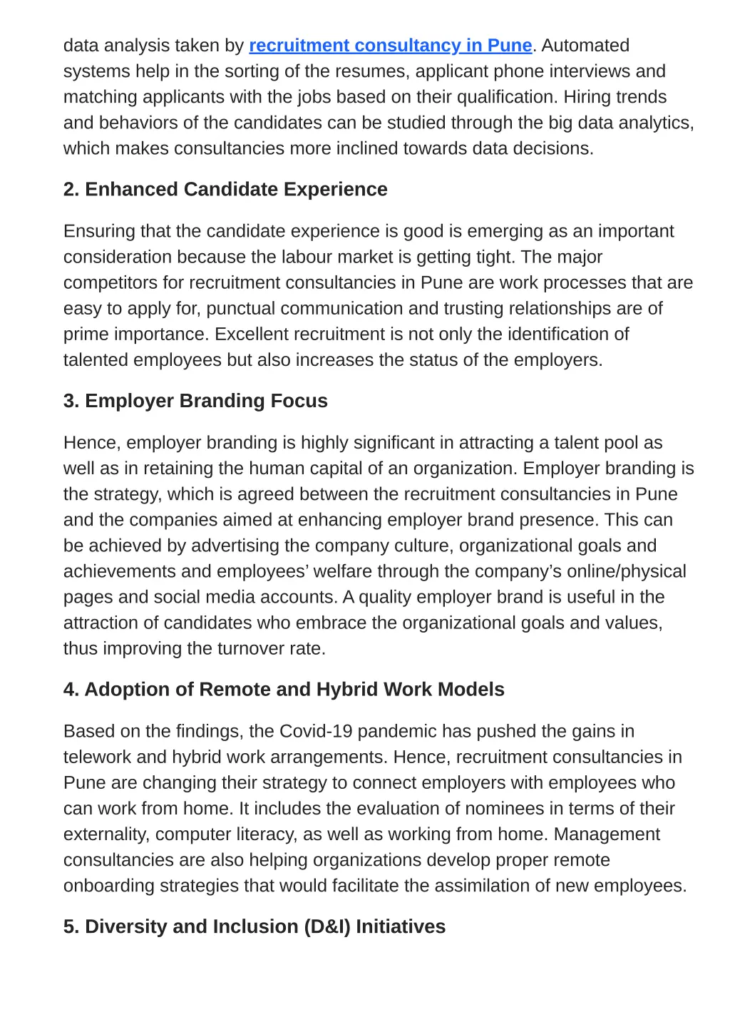 data analysis taken by recruitment consultancy