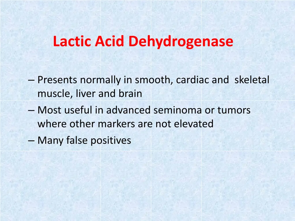 lactic acid dehydrogenase