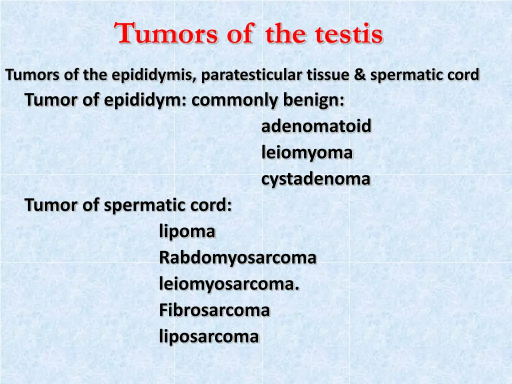 tumors of the testis 12