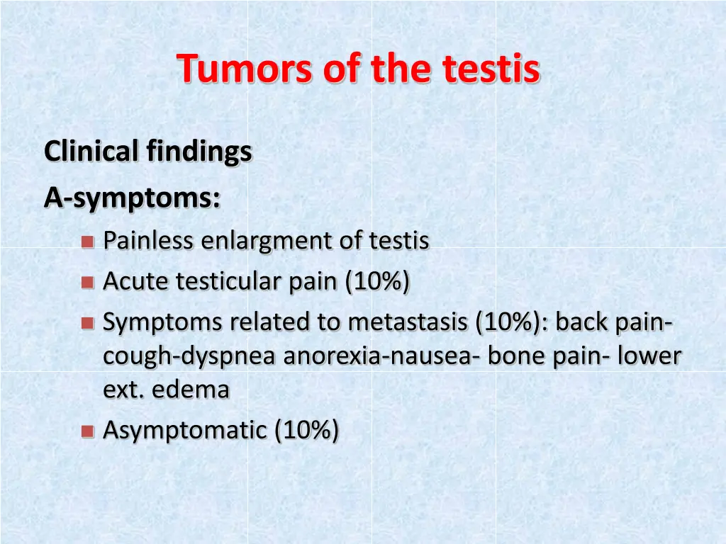 tumors of the testis