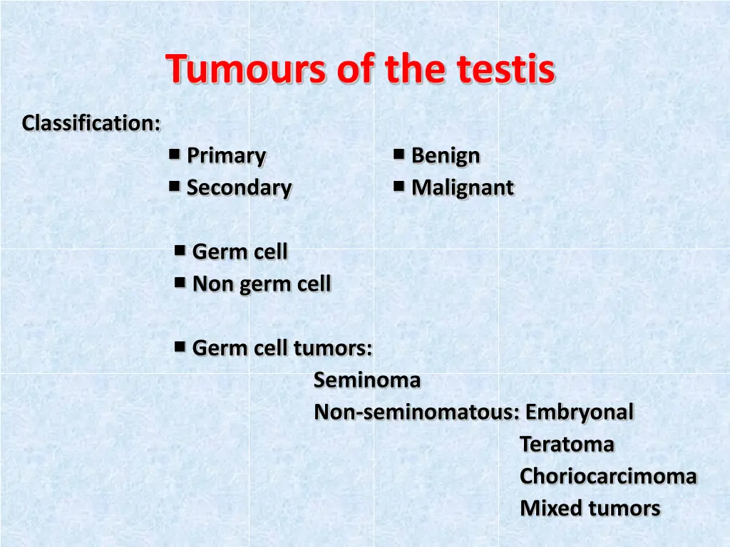 tumours of the testis 1