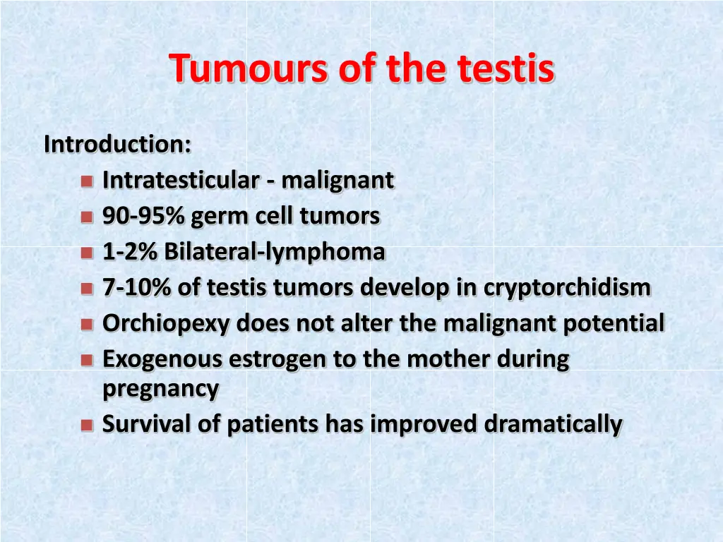 tumours of the testis