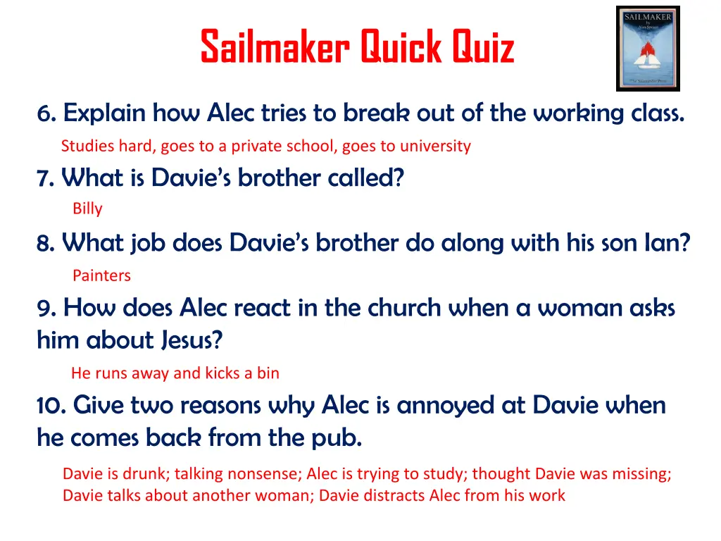 sailmaker quick quiz 2