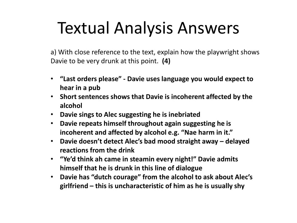 textual analysis answers