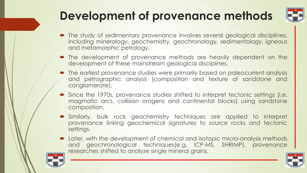 development of provenance methods